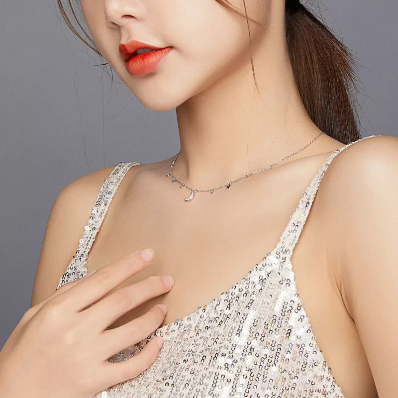 (bild till) Pandora Stil Halsband Dream Star Moon - Scn420 - View 7
