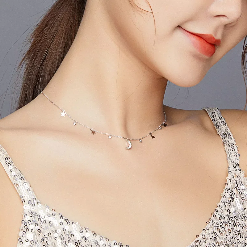 (bild till) Pandora Stil Halsband Dream Star Moon - Scn420 - View 8