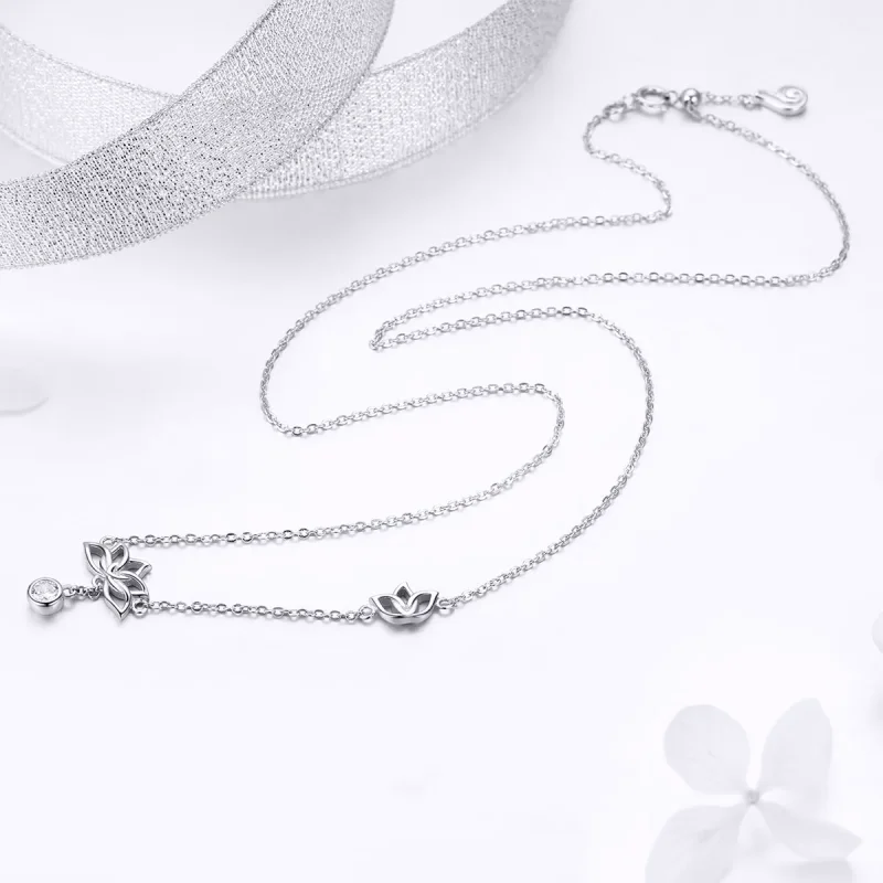 (bild till) Pandora Stil Halsband Färsk Lotus - Bsn012 - View 3