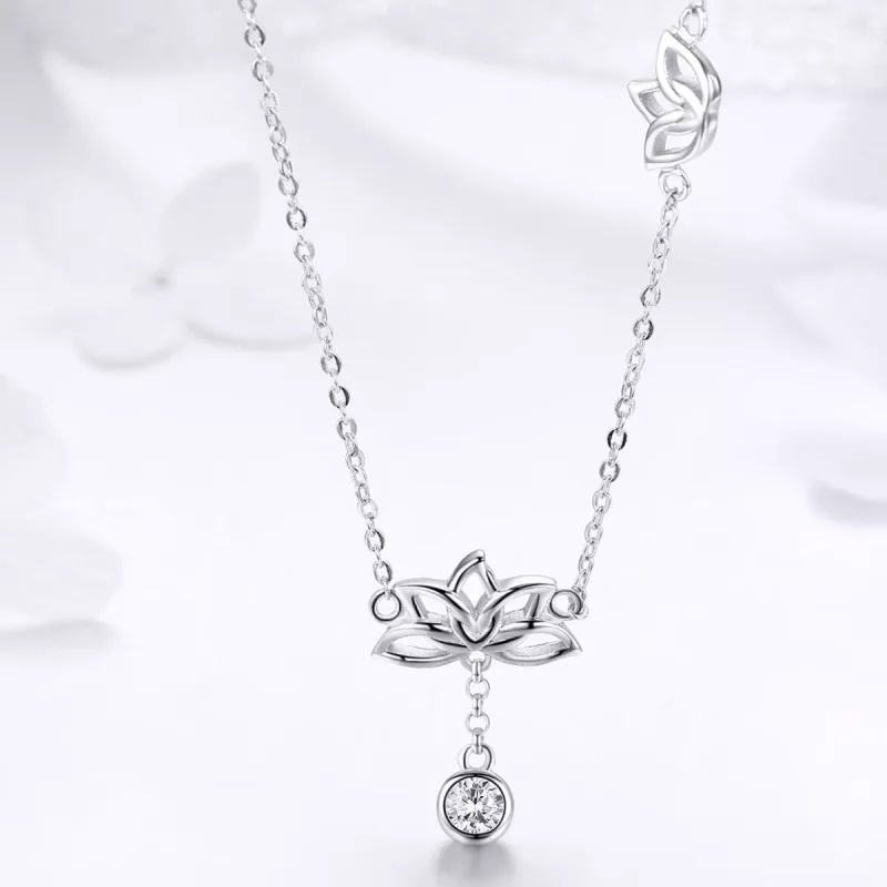 (bild till) Pandora Stil Halsband Färsk Lotus - Bsn012 - View 4
