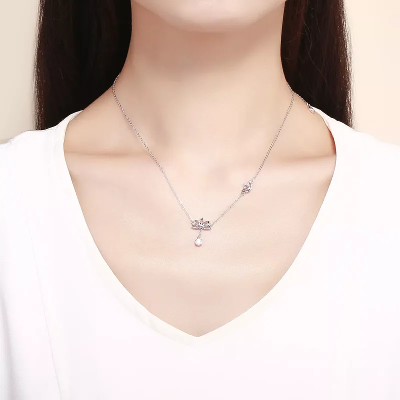 (bild till) Pandora Stil Halsband Färsk Lotus - Bsn012 - View 6