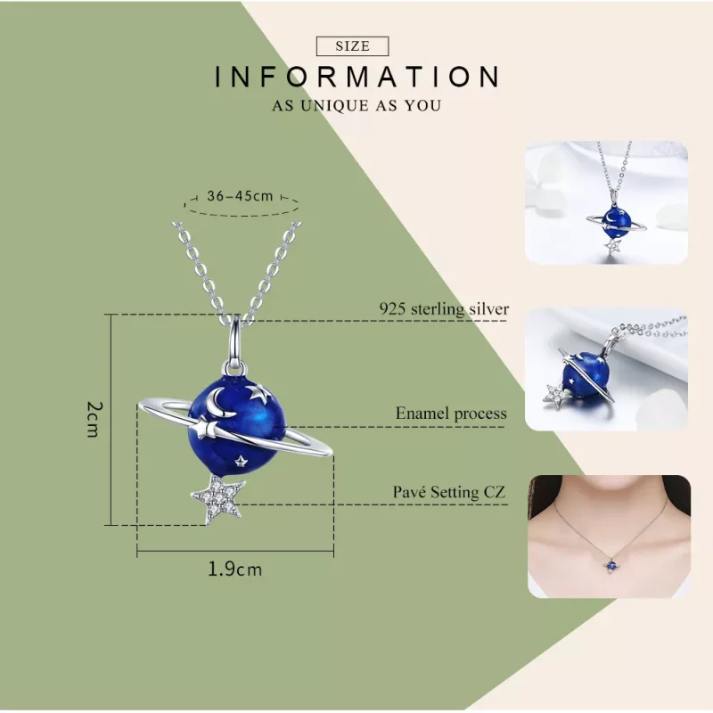 (bild till) Pandora Stil Halsband Hemlig Planet - Bsn007 - View 7