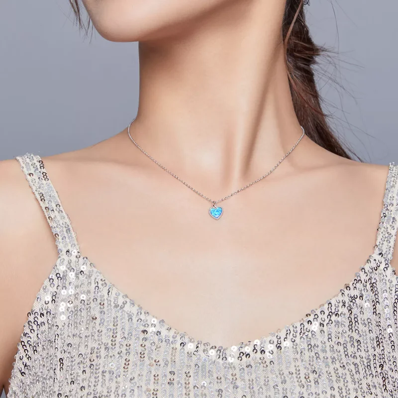 (bild till) Pandora Stil Halsband Hjärta - Scn413 - View 8