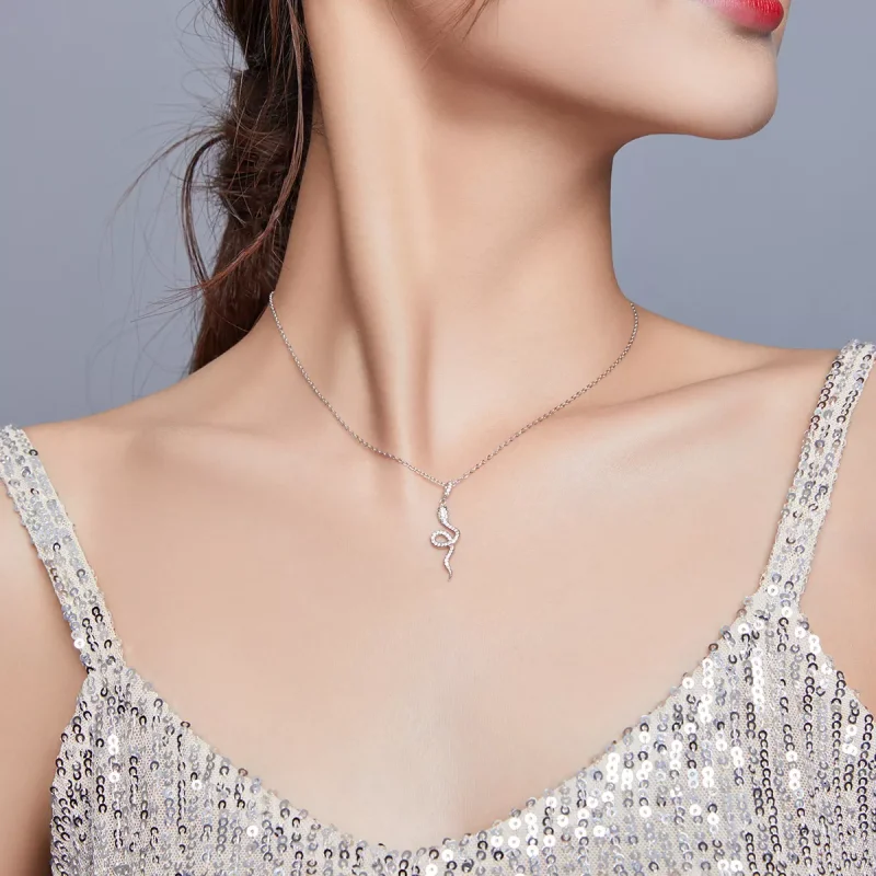 (bild till) Pandora Stil Halsband Härlig Orm - Scn409 - View 6