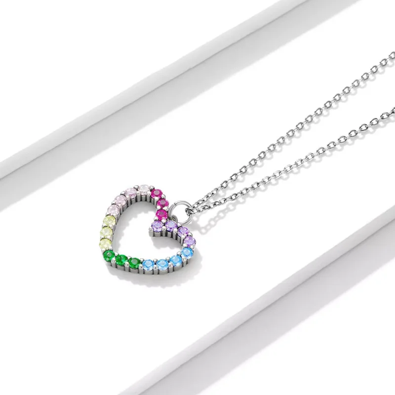 (bild till) Pandora Stil Halsband Kärlek Till Rainbow - Scn449 - View 3