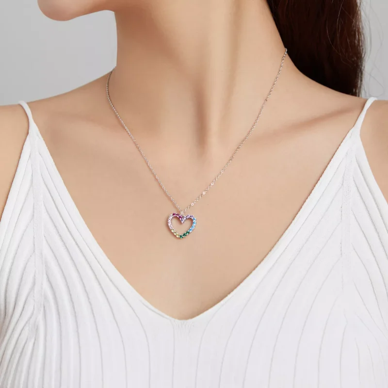 (bild till) Pandora Stil Halsband Kärlek Till Rainbow - Scn449 - View 8