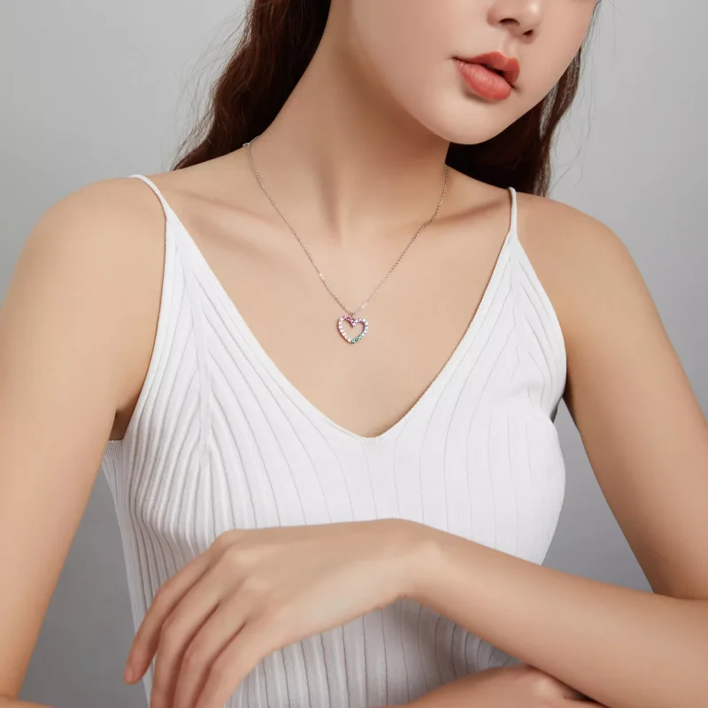 (bild till) Pandora Stil Halsband Kärlek Till Rainbow - Scn449 - View 9