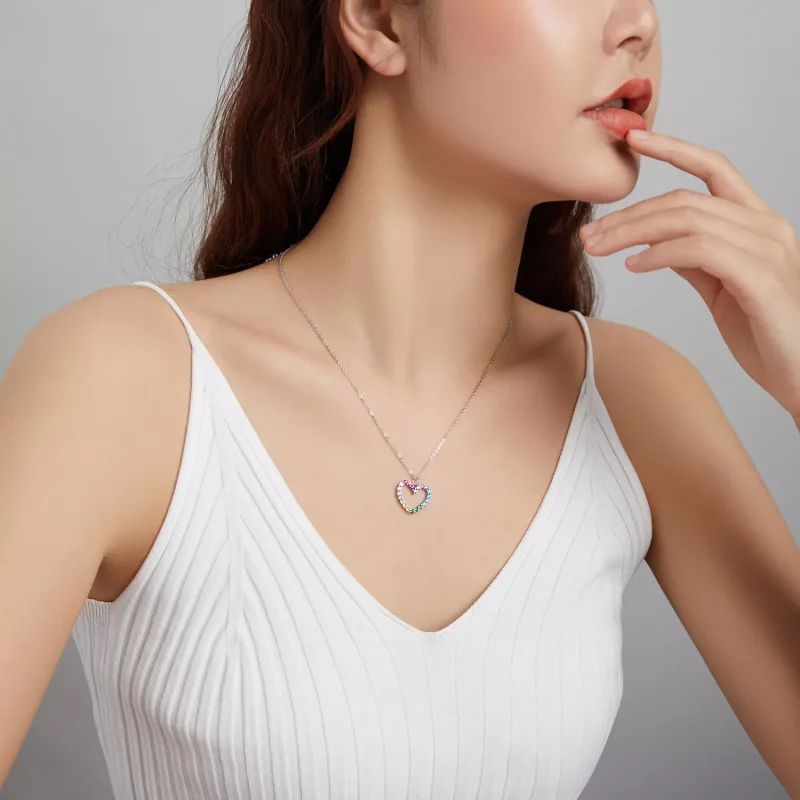 (bild till) Pandora Stil Halsband Kärlek Till Rainbow - Scn449 - View 10