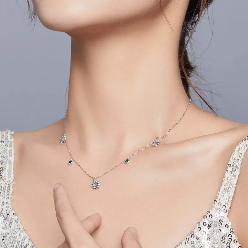 (bild till) Pandora Stil Halsband Lilla Daisy - Scn415 - View 7