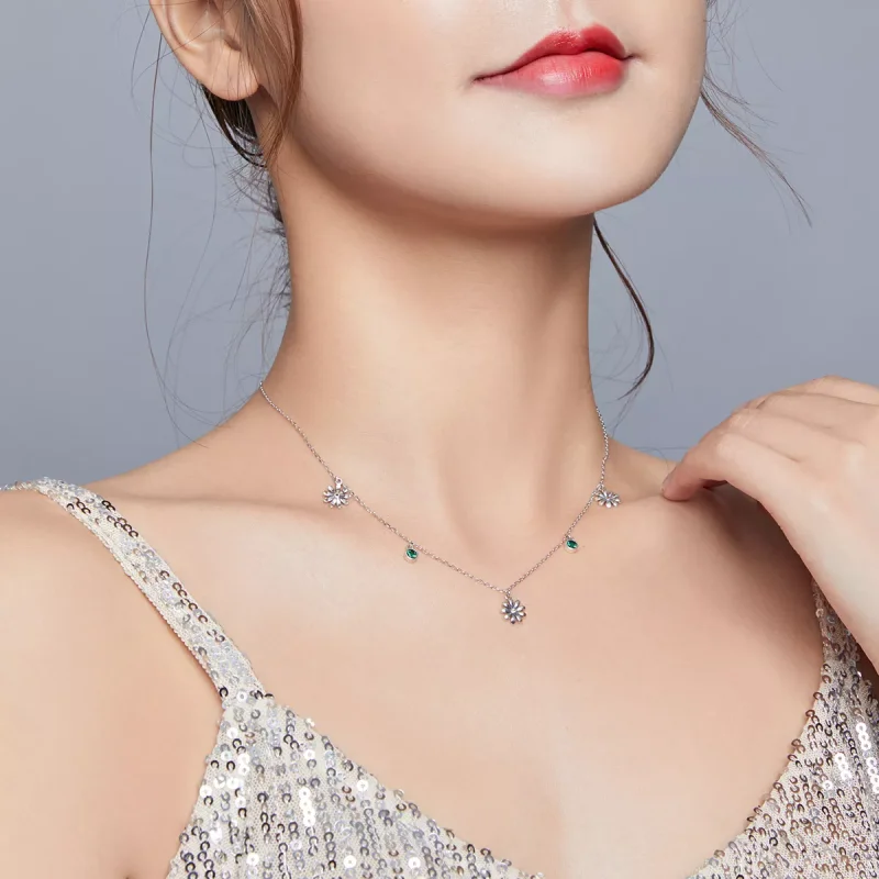 (bild till) Pandora Stil Halsband Lilla Daisy - Scn415 - View 8