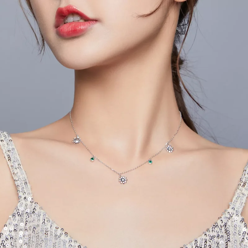 (bild till) Pandora Stil Halsband Lilla Daisy - Scn415 - View 9