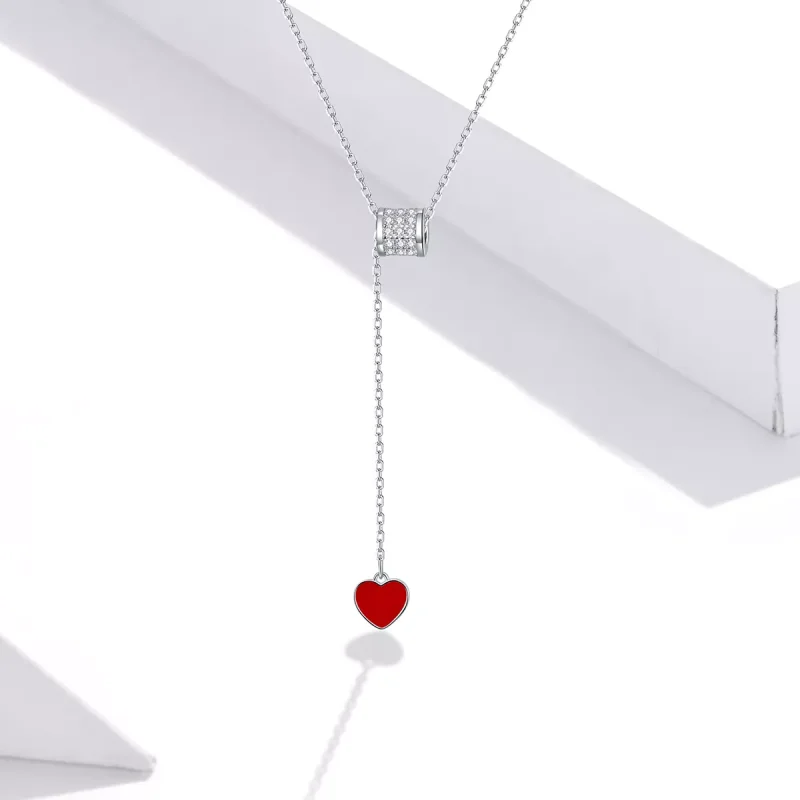 (bild till) Pandora Stil Halsband Älskar Rött Hjärta - Scn424 - View 5