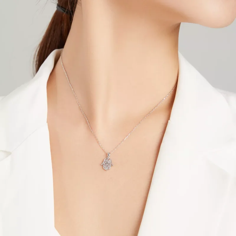 (bild till) Pandora Stil Halsband Lucky Hand - Scn434 - View 6