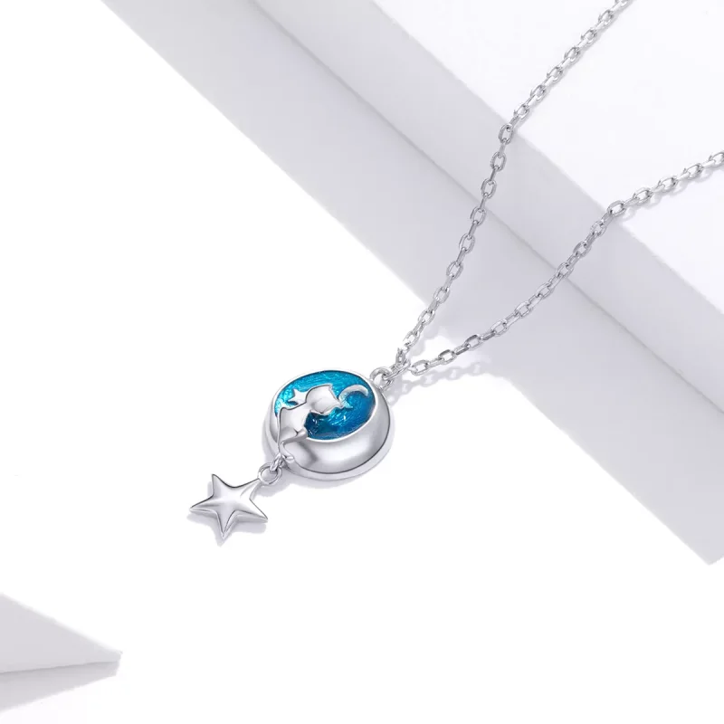 (bild till) Pandora Stil Halsband Moon & Cat - Scn422 - View 2