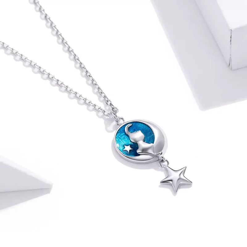 (bild till) Pandora Stil Halsband Moon & Cat - Scn422 - View 3