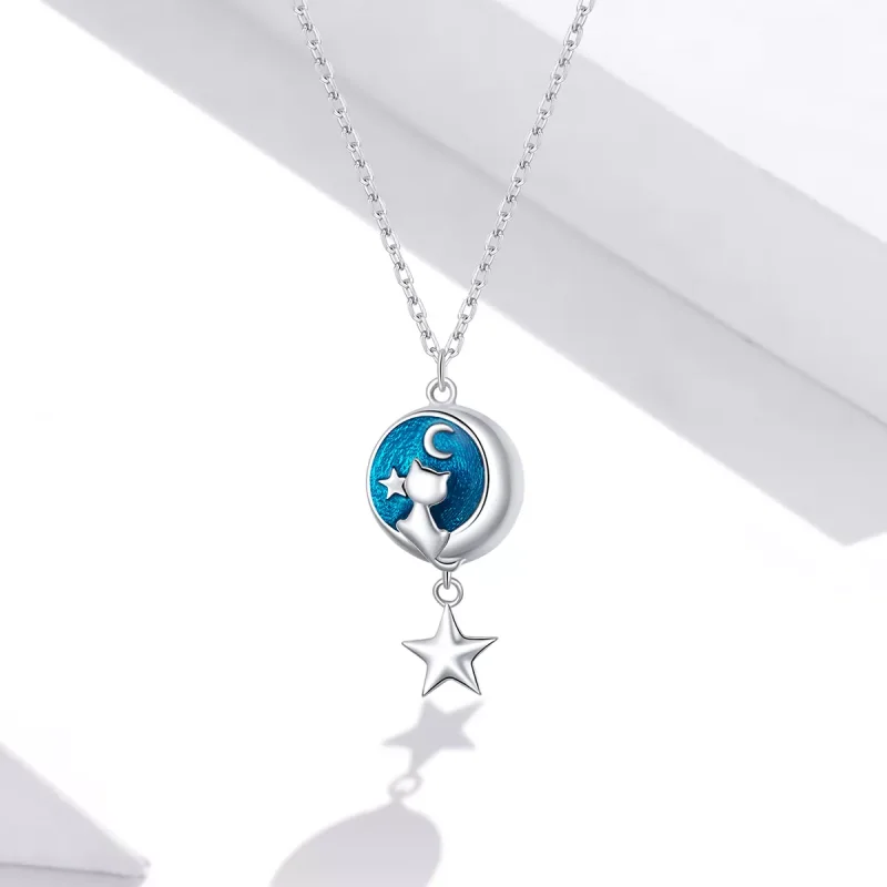 (bild till) Pandora Stil Halsband Moon & Cat - Scn422 - View 5