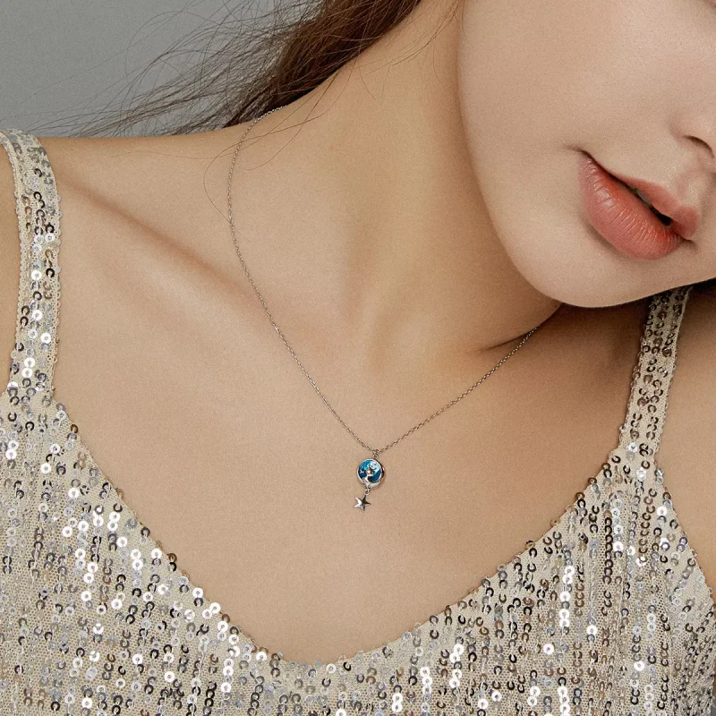 (bild till) Pandora Stil Halsband Moon & Cat - Scn422 - View 6
