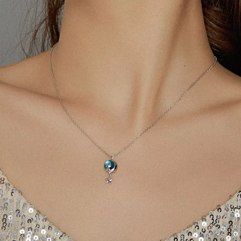 (bild till) Pandora Stil Halsband Moon & Cat - Scn422 - View 7