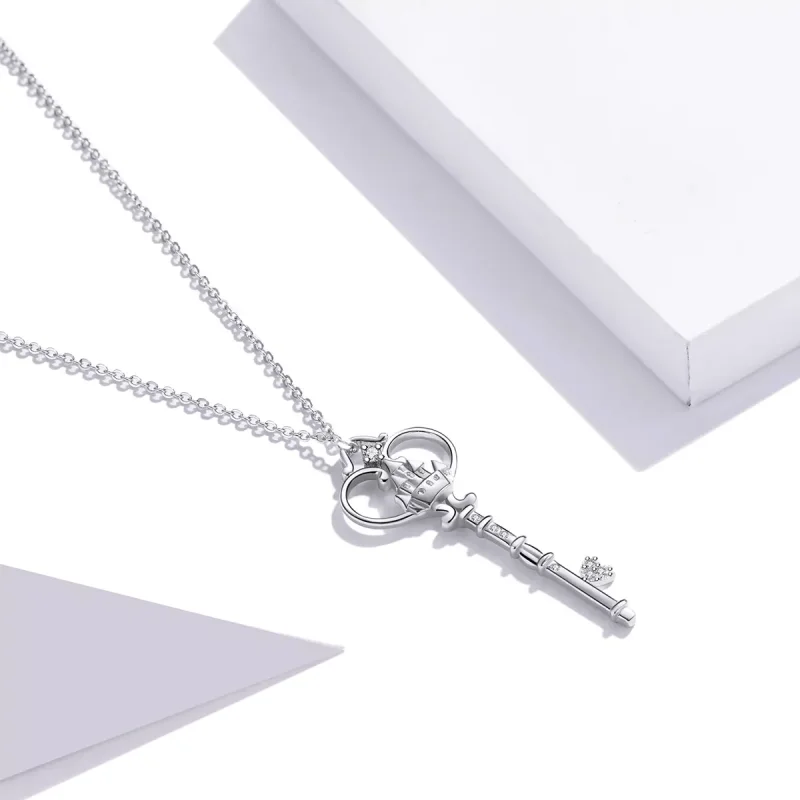 (bild till) Pandora Stil Halsband Nyckeln Till Slottet - Scn441 - View 2