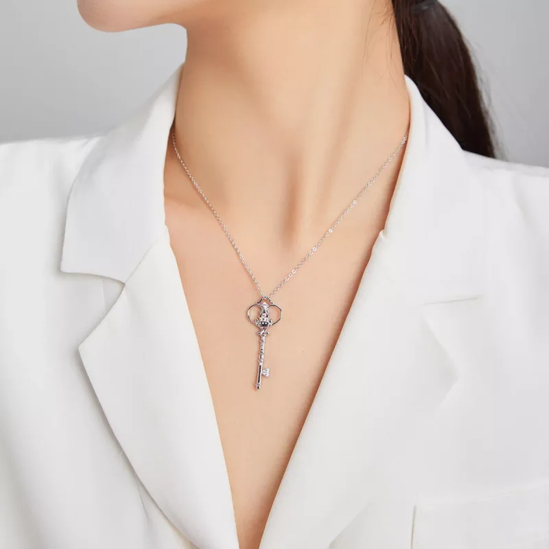 (bild till) Pandora Stil Halsband Nyckeln Till Slottet - Scn441 - View 6