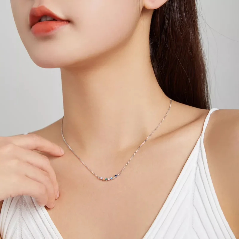 (bild till) Pandora Stil Halsband Regnbåge - Scn451 - View 5