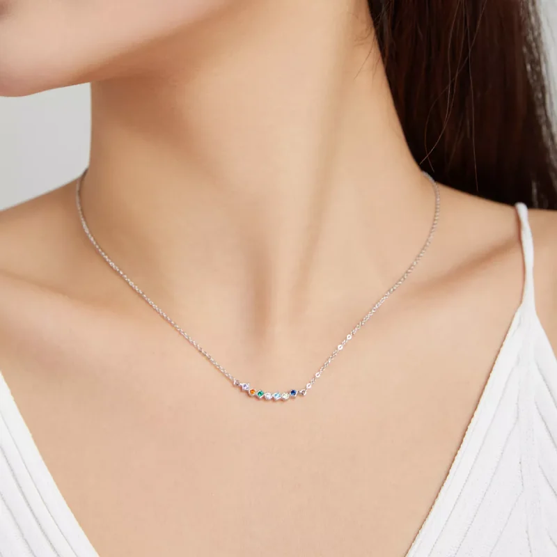 (bild till) Pandora Stil Halsband Regnbåge - Scn451 - View 6
