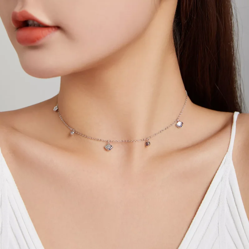 (bild till) Pandora Stil Halsband Snäckskal - Scn454 - View 6