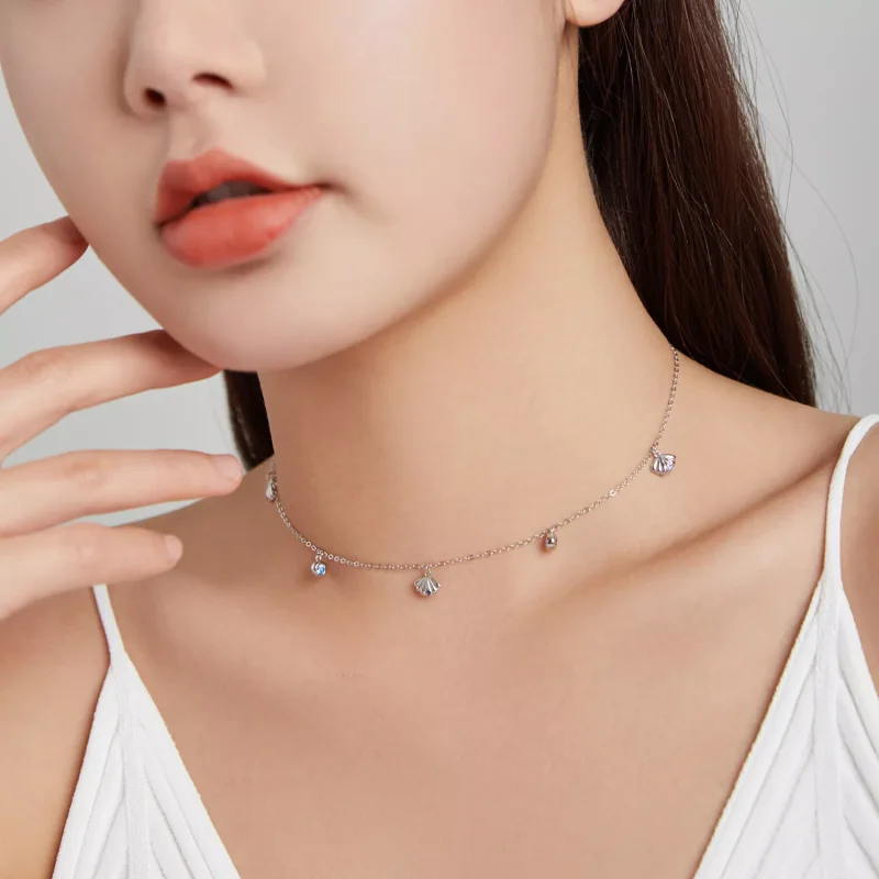 (bild till) Pandora Stil Halsband Snäckskal - Scn454 - View 7