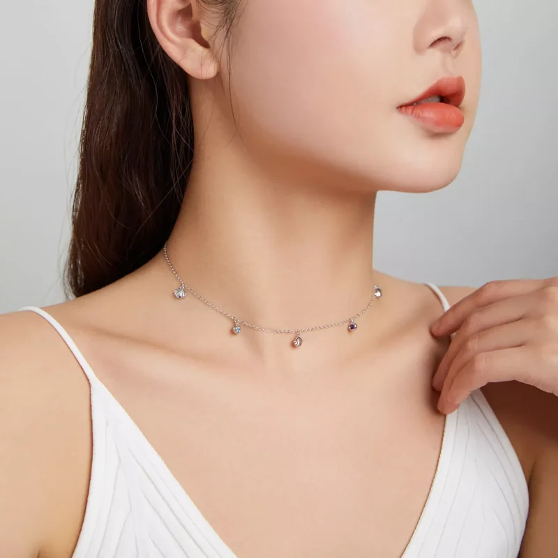 (bild till) Pandora Stil Halsband Snäckskal - Scn454 - View 8