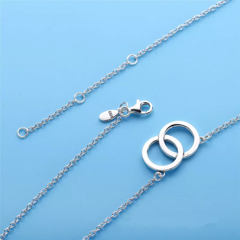(bild till) Länkade Cirklar Pandora Logo & Skimmer Halsband - View 2