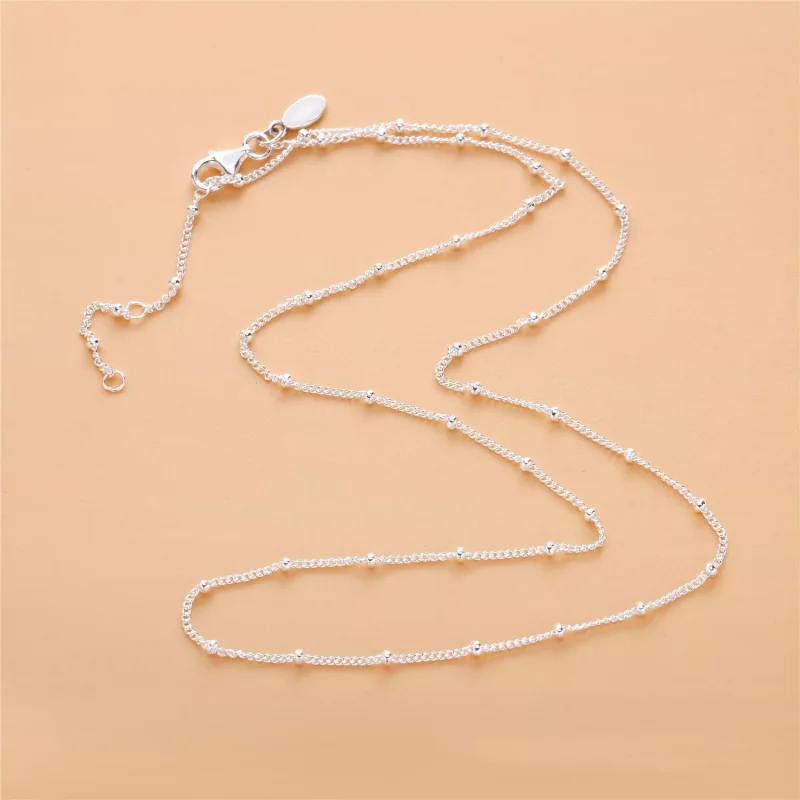 (bild till) PANDORA Silver Beaded Halsband 397210 - View 2
