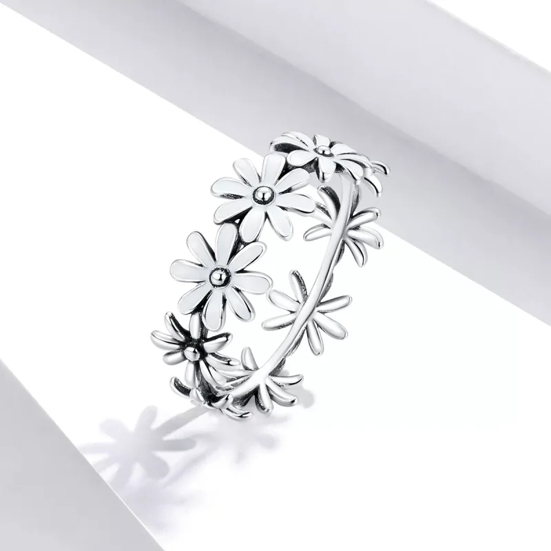 (bild till) Pandora Stil Ring Flower Band - Scr670 - View 2