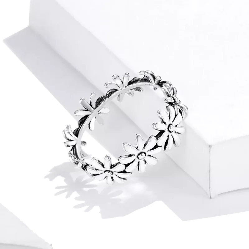 (bild till) Pandora Stil Ring Flower Band - Scr670 - View 3