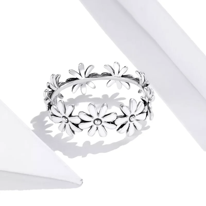 (bild till) Pandora Stil Ring Flower Band - Scr670 - View 4