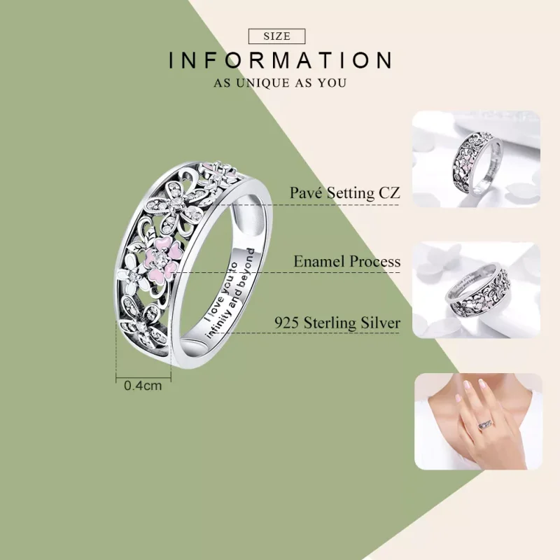 (bild till) Pandora Stil Ring Flower Dance - Scr390 - View 4