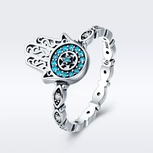 (bild till) Pandora Stil Ring Hamsa Hand - Scr369