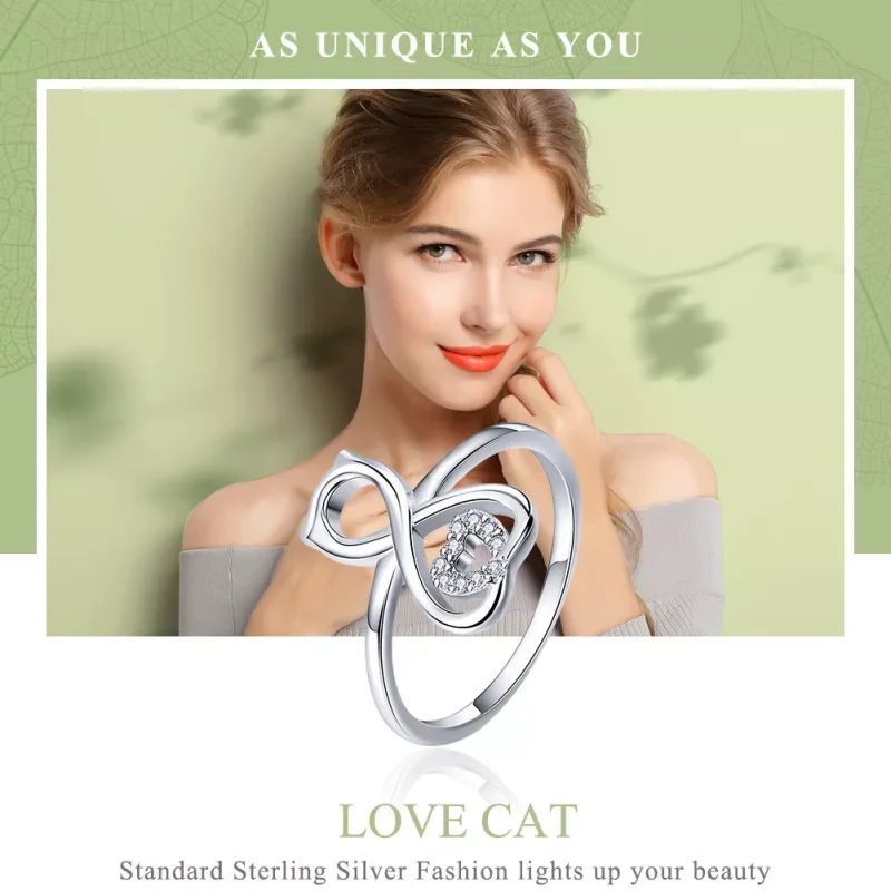 (bild till) Pandora Stil Ring Kattkärlek - Scr417 - View 2