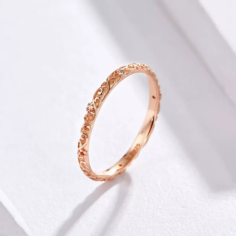 (bild till) Pandora Stil Ring Retro Mönster 14 Karat Roséguld - Scr514 - View 2
