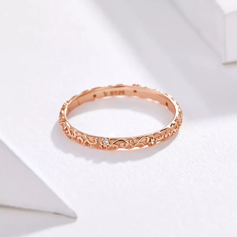 (bild till) Pandora Stil Ring Retro Mönster 14 Karat Roséguld - Scr514 - View 4