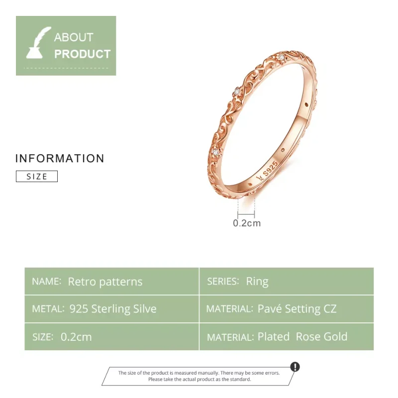 (bild till) Pandora Stil Ring Retro Mönster 14 Karat Roséguld - Scr514 - View 8