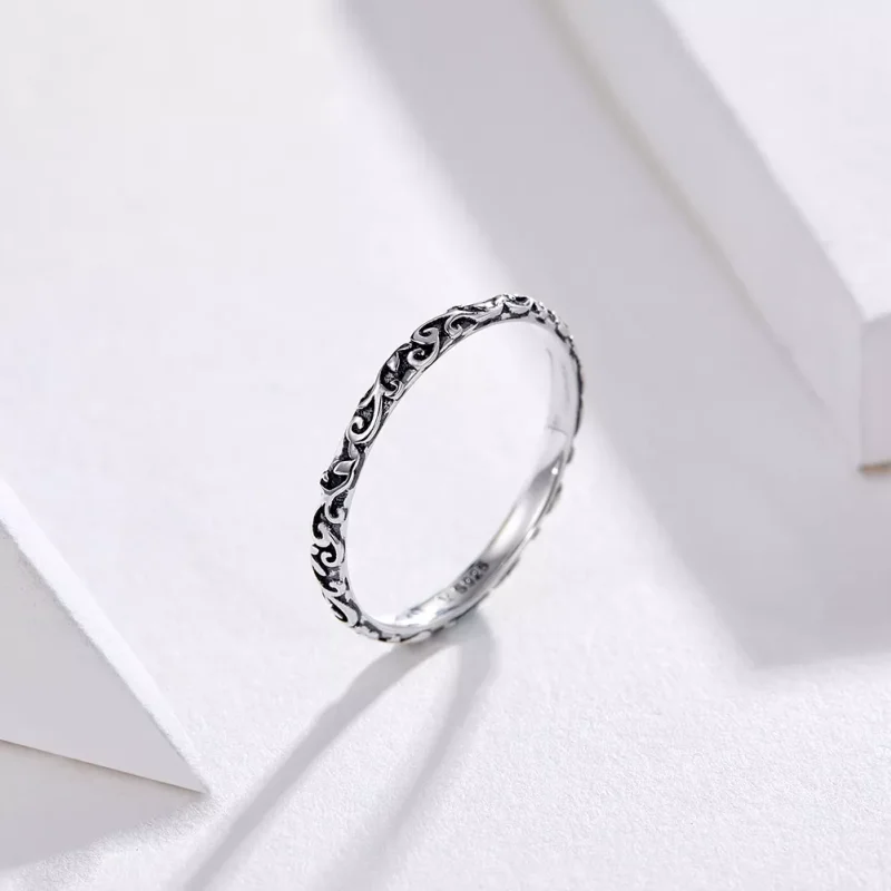 (bild till) Pandora Stil Ring Retro Mönster - Scr513 - View 2