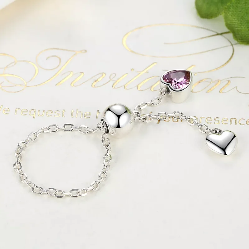 (bild till) Pandora Stil Ring Rosa Hjärta - Scr015 - View 4