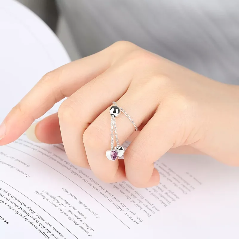 (bild till) Pandora Stil Ring Rosa Hjärta - Scr015 - View 5