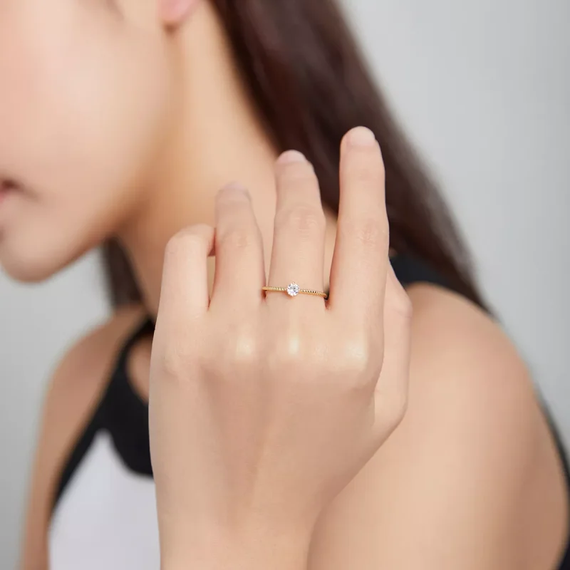 (bild till) Pandora Stil Ring Tidlös 14 Karats Guldpläterad - Scr716 - View 5
