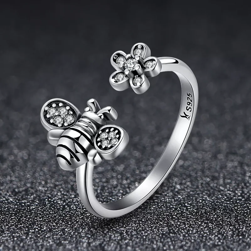 (bild till) Öppen Ring Bi Och Blomma - Scr086 - View 4