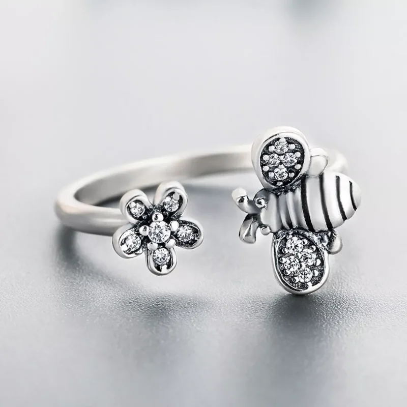 (bild till) Öppen Ring Bi Och Blomma - Scr086 - View 6