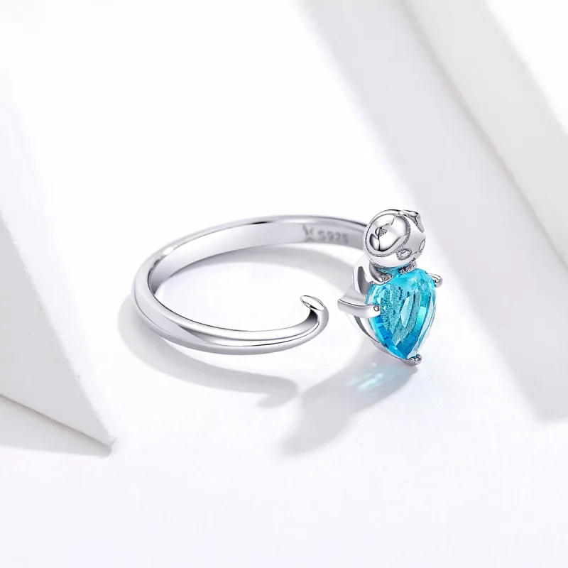 (bild till) Öppen Ring Blue Kitty - Scr533 - View 2