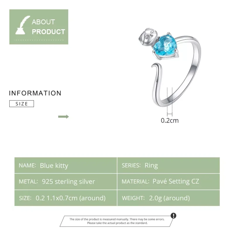 (bild till) Öppen Ring Blue Kitty - Scr533 - View 6