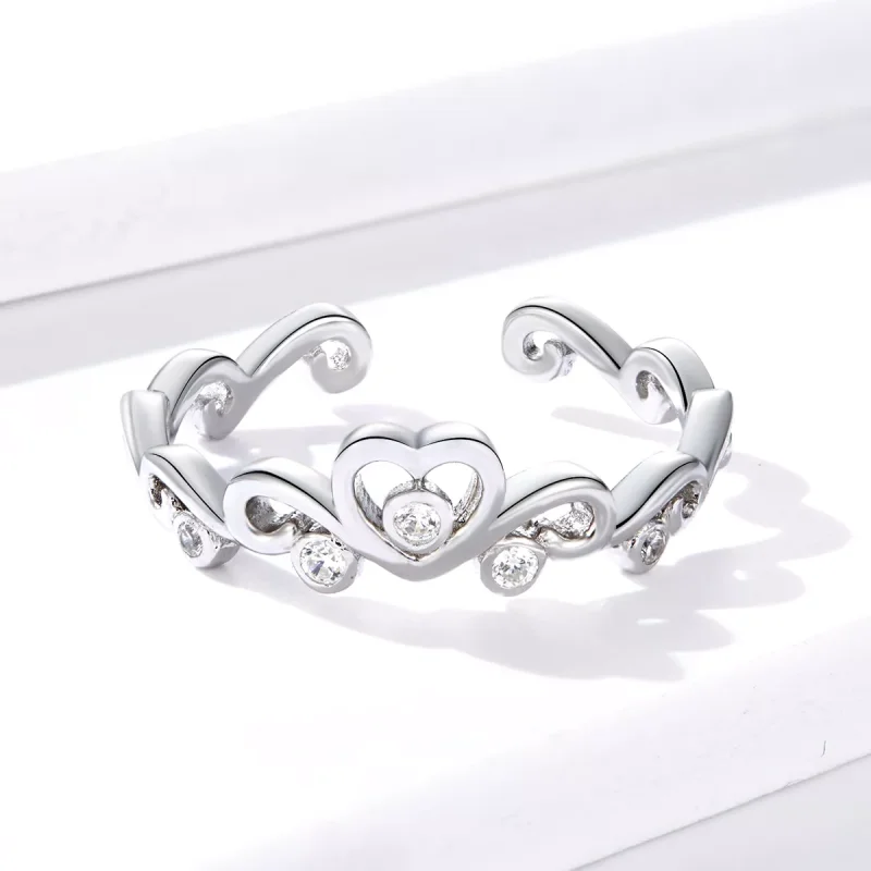 (bild till) Öppen Ring Crown Silver - Bsr105 - View 2