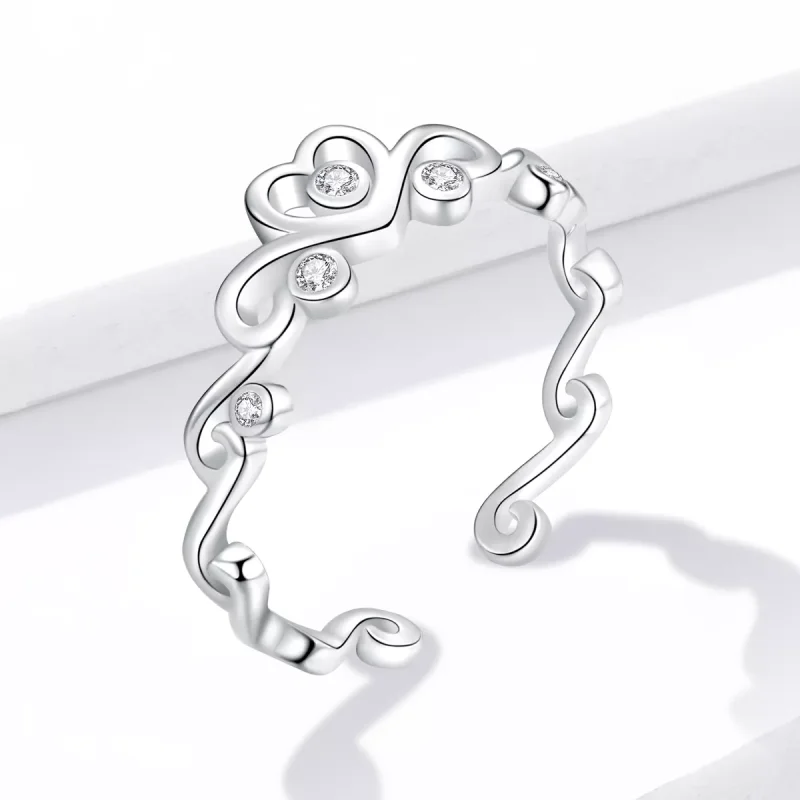 (bild till) Öppen Ring Crown Silver - Bsr105 - View 4